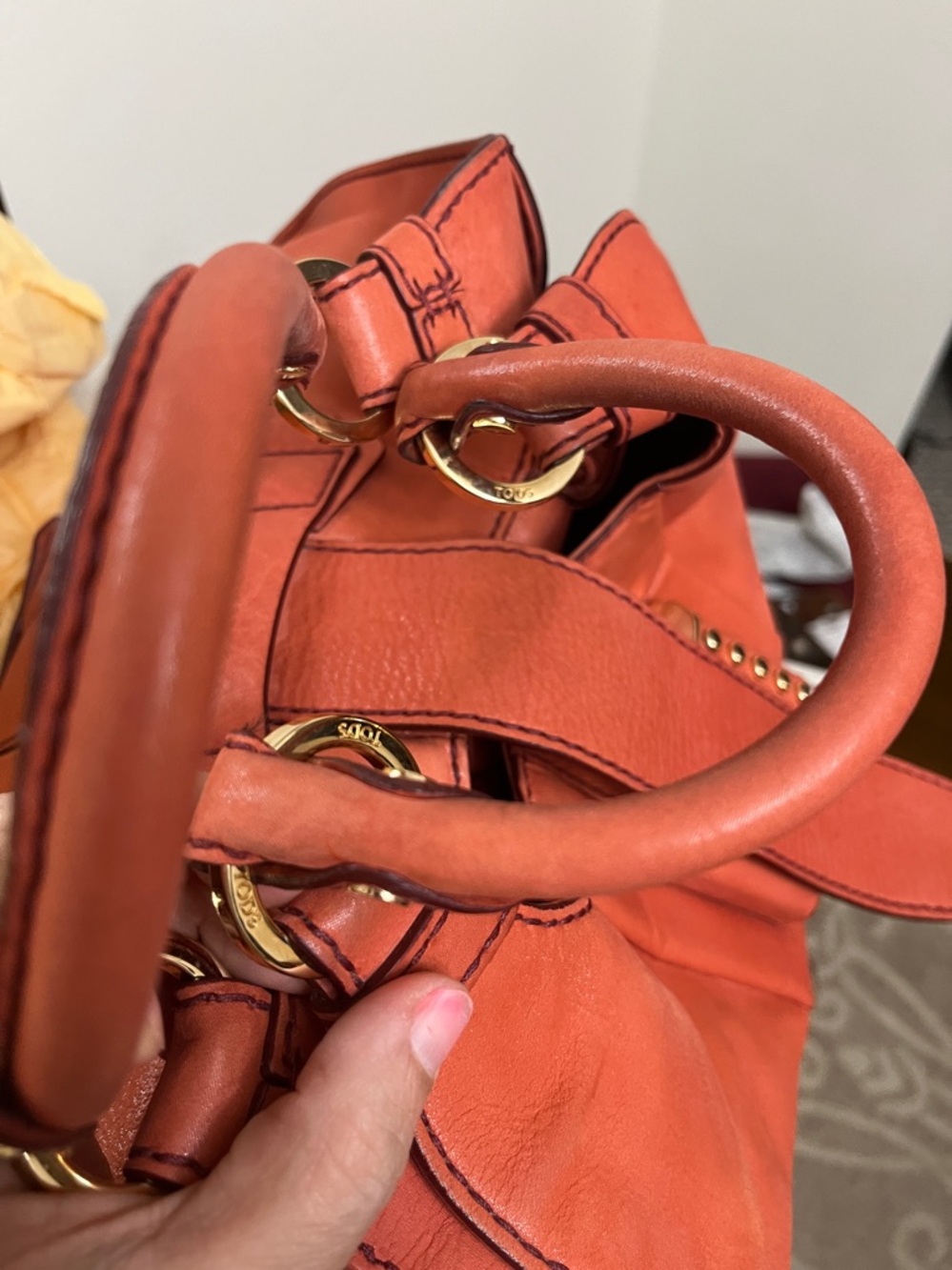 Tod's  nubuck Leather Shoulder Bag with Gold Hardware - Picture 10 of 16